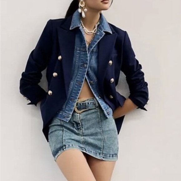 Dolan Navy Double-Breasted ponte miller blazer - Picture 1 of 5